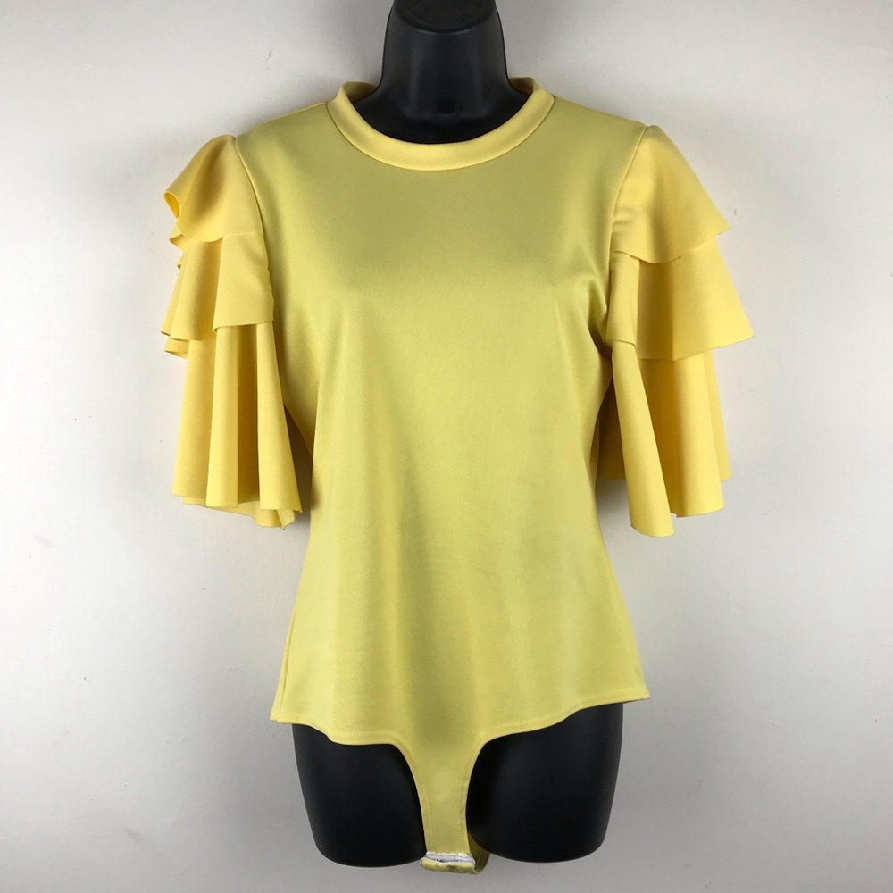 Topia yellow layered sleeve bodysuit